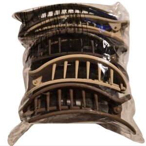 Set of 5 Hair Claw Clips Neutral Colors